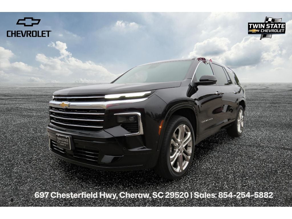 2026 Chevrolet Traverse High Country in Mosaic Black Metallic — front three-quarter view