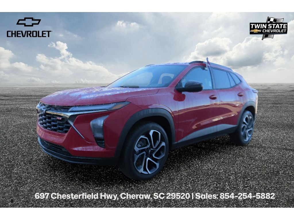 2026 Chevrolet Trax 2RS in Apex Red — front three-quarter view