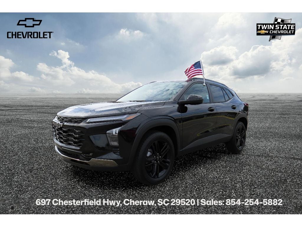 2026 Chevrolet Trax ACTIV in Mosaic Black Metallic — front three-quarter view