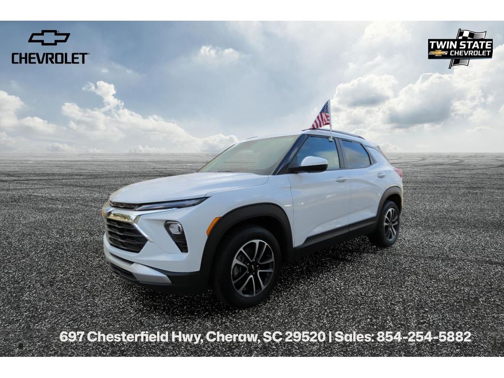 2025 Chevrolet Trailblazer LT in Summit White — front three-quarter view